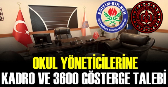 Eğitim Bir Sen'den Okul Müdürlerine Kadro ve 3600 Ek Gösterge Açıklaması