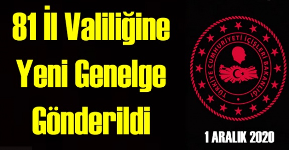 İçişleri Bakanlığı Sokağa Çıkma Kısıtlamaları ile Yeni Kısıtlama ve Tedbirler Genelgesini Yayımladı 1Aralık 2020