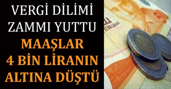 Vergi Dilimi Zammı Yuttu! Aralık Maaşları 4 Bin Liranın Altına Düştü