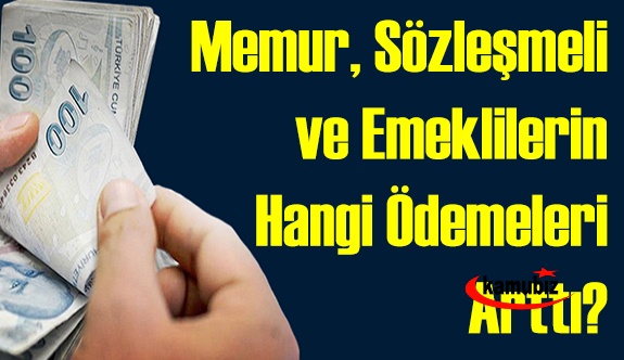 Memur, sözleşmeli ve emeklilere yapılan hangi ödemelerde artış oldu?