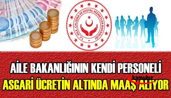 Aile, Çalışma ve Sosyal Hizmetler Bakanlığı personeli, asgari ücretin altında maaş alıyor!