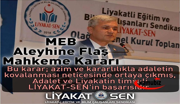 MEB´i İlgilendiren Flaş Mahkeme Kararı!