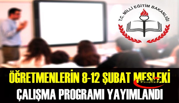 Öğretmenlerin 8-12 Şubat 2021 Mesleki Gelişim Programı Yayımlandı