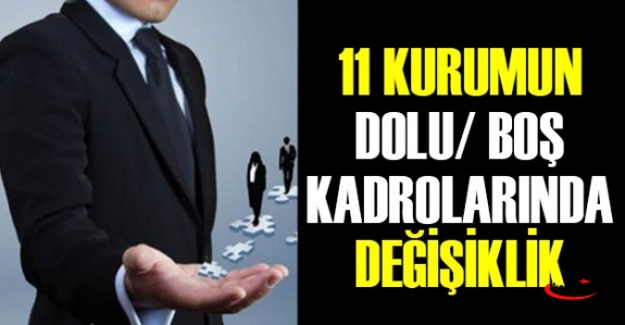 11 Kurumun Dolu Boş Kadrolarında Değişiklik Yapıldı (21 Mart 2021)