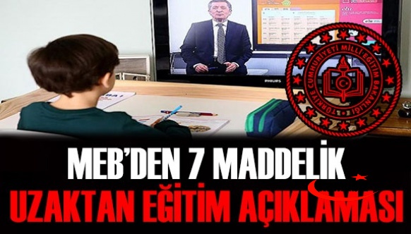 MEB'den 7 maddelik uzaktan eğitim açıklaması