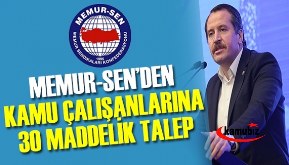 Ali Yalçın'dan 1 Mayıs öncesi kamu çalışanlarına 30 maddelik talep