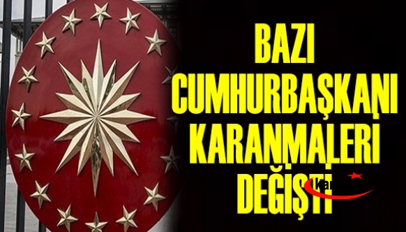 1 ve 4 sayılı Cumhurbaşkanlığı Kararnamelerinde değişiklikler yapıldı