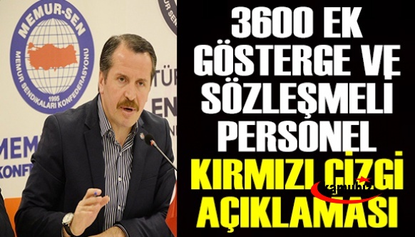 Ali Yalçın'dan 3600 ek gösterge ve sözleşmeli personele kadro kırmızı çizgimiz açıklaması