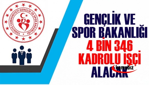 Gençlik ve Spor Bakanlığı 4 bin 346 kadrolu işçi  personel alacak (Temizlik ve Güvenlik Görevlisi)