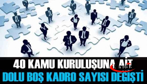 40 Kamu Kurum ve Kuruluşuna Ait Dolu ve Boş Kadrolarda Değişiklik Yapıldı