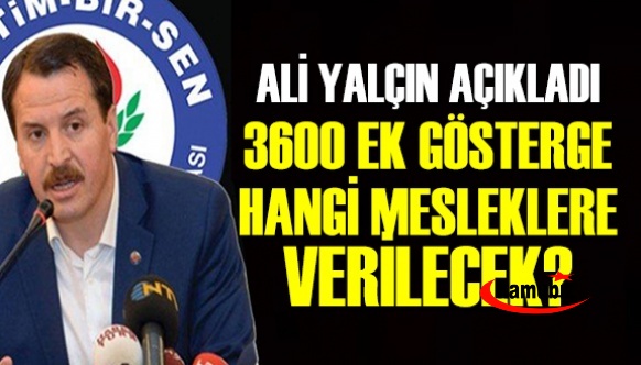 Ali Yalçın açıkladı! 3600 Ek Gösterge sadece 4 meslek grubunda mı uygulanacak?