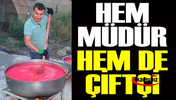 Hem okul müdürü hem çiftçi