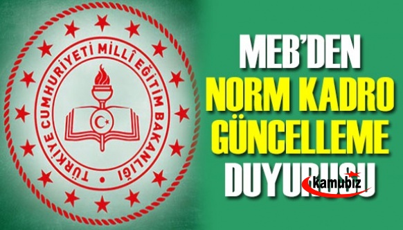 MEB'den norm kadro güncellemeleri için resmi yazı (Eylül 2021)