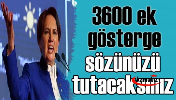 Akşener’den iktidara: 3600 ek gösterge sözünü tutacaksınız kardeş