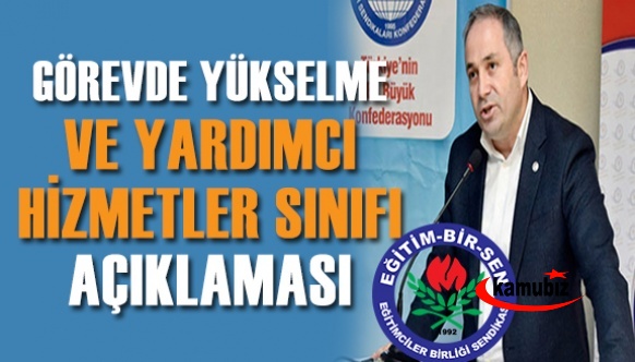 Eğitim Bir Sen'den görevde yükselme sınavı ve yardımcı hizmetler sınıfı açıklaması