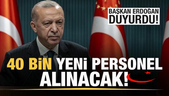 Cumhurbaşkanı Erdoğan'dan 40 bin yeni sağlık personeli alım müjdesi