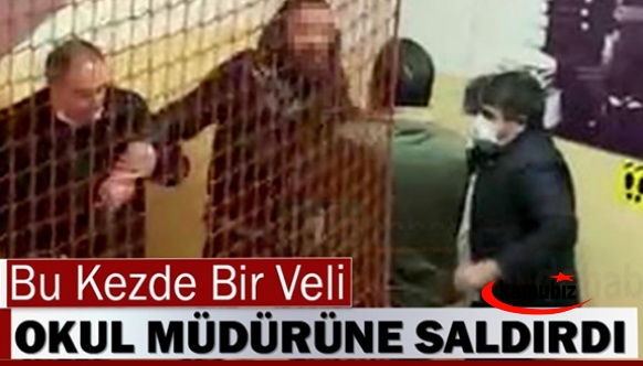 Veli öğrencilerin gözü önünde okul müdürüne saldırdı