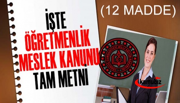 İşte AK Parti'nin 12 Maddelik Öğretmen Meslek Kanunu- Tam Metni 3600 Ek Gösterge, Başöğretmen, Uzman Öğretmen