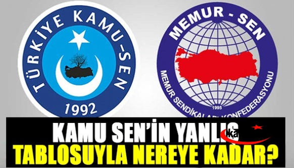 Memur Sen'den eleştiri! Kamu Sen’in yanlış tablosuyla nereye kadar?