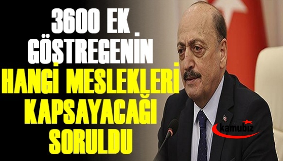 3600 ek göstergenin hangi meslek gruplarını kapsayacağı Bakan'a soruldu!