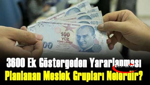 3600 ek göstergeden yararlanması planlanan meslek grupları nelerdir?