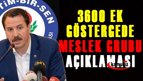 Ali Yalçın'dan 3600 ek gösterge için meslek grubu açıklaması