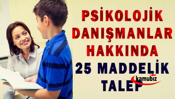 Okullardaki Psikolojik Danışmanlarla İlgili 25 Maddelik Talep MEB'e İletildi