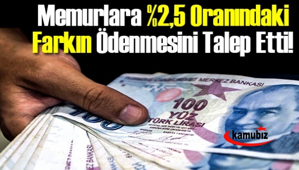 Memurların yüzde 2,5 oranındaki farkın ödenmesi talep edildi