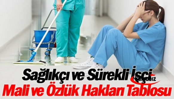 Sağlık personeli ile 4/D li sürekli işçilerin mali ve özlük hakları karşılaştırmalı tablo