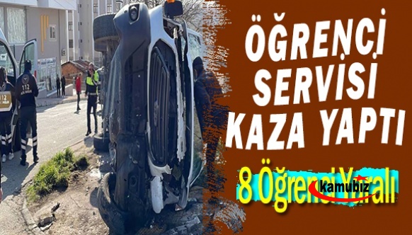 Öğrenci servisi ile otomobil çarpıştı, 8'i öğrenci yaralandı