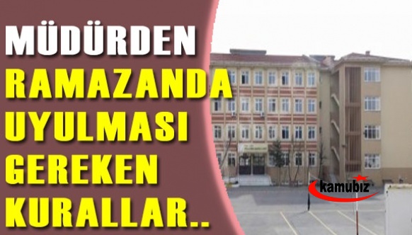 Okul müdüründen öğrenci ve öğretmenlere 'oruçluların yanında yemek yemeyin' talimatı