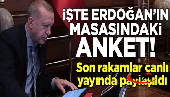 İşte Cumhurbaşkanı Erdoğan'ın masasındaki son anket sonuçları