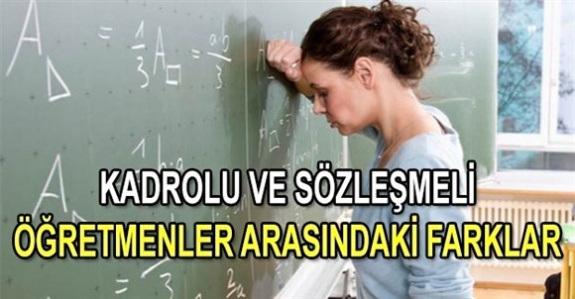 Madde madde kadrolu ve sözleşmeli öğretmenlerin karşılaştırması