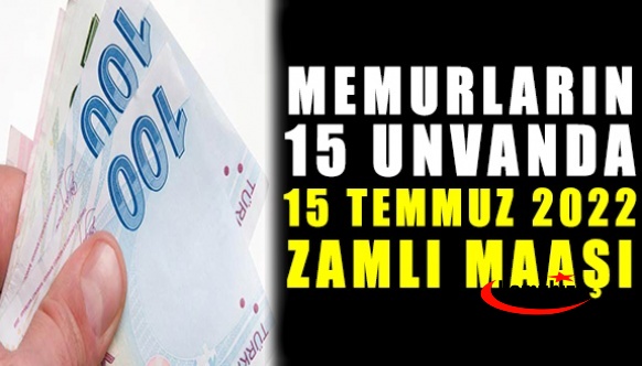 İşte her unvanda 15 Temmuz 2022 memur maaş tablosu! Polis, kaymakam, öğretmen, hemşire, vaiz, şube müdürü 15 unvanda 2022 Temmuz maaş listesi