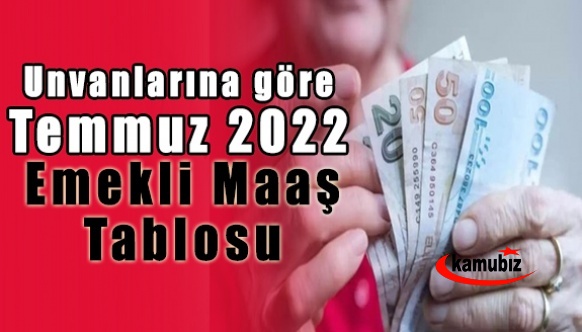 Unvanlarına göre Temmuz 2022 emekli maaş taablosu haberimizde