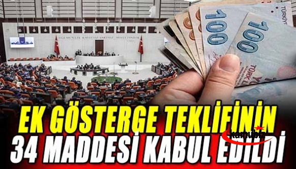 Ek gösterge teklifin 34 maddesi komisyondan geçti