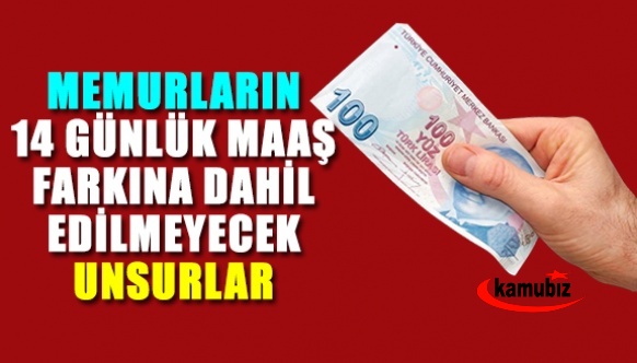 Memurların 14 günlük fark ödemesine dahil edilmeyecek maaş unsurları neler?