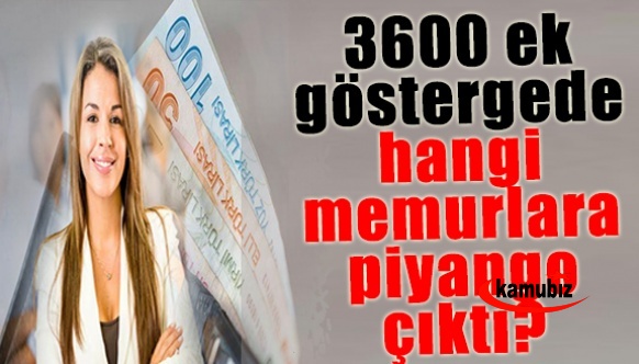 3600 ek göstergede hangi memurlara piyango çıktı